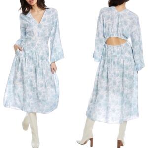 Vince Dahlia Long-Sleeve Double V-Neck Dress